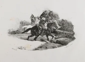 Cuirassiers die een artilleriebatterij aanvallen, 1823